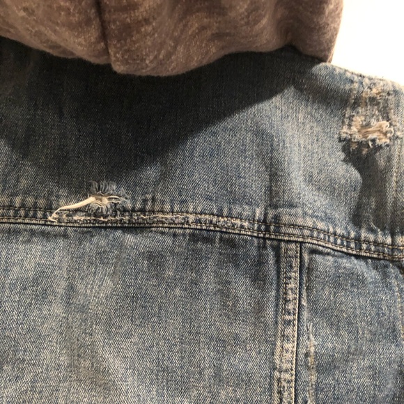 Free People Denim/Knit Hoodie Jacket - Indie Wash - Picture 8 of 8
